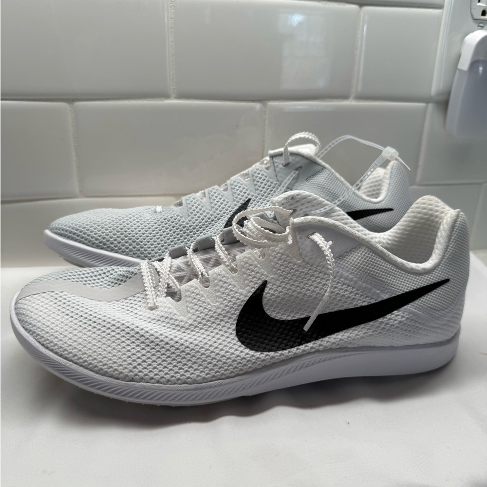 Nike Rival Distance Men Size 10.5/Women Size 12 White and Black Running Shoes